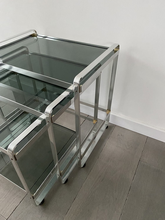 Image 1 of 3 bijzettafels vintage