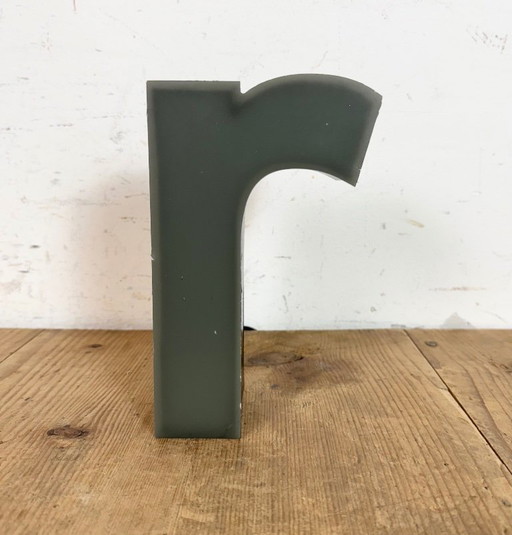 Vintage Grey Illuminated Letter R , 1970s