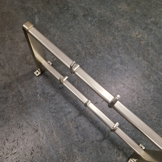 Image 1 of 1970s Aluminum Coat Rack Vintage Wall Coat Rack