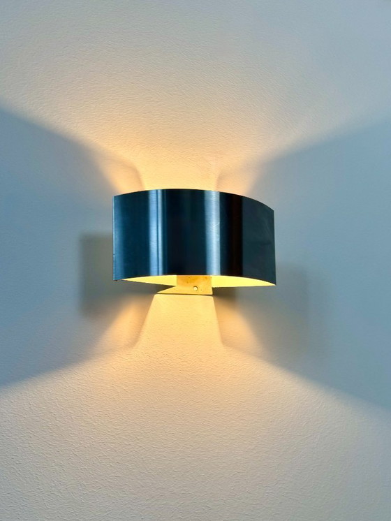 Image 1 of Lampada da parete vintage, metallo spazzolato curvato, Francia, 1960