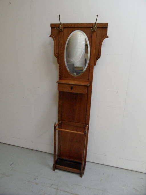 Art Deco staande kapstok met spiegel