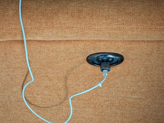 Image 1 of Sofá de tela VIRGINIA Centro de cuero