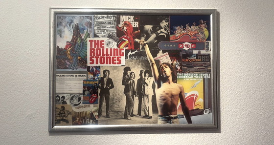 Image 1 of Pezzo unico - The Rolling Stones Collage - Fatto a mano con materiali originali