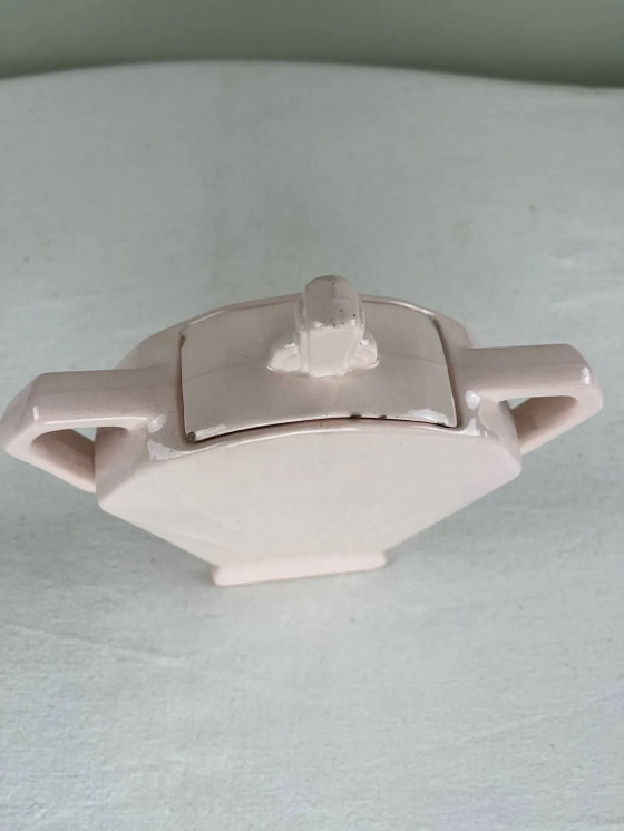 Art Deco rosa Zuckerdose – Geschirr, Porcelain (photo 2 of 9)