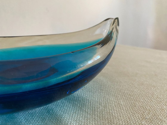 Bol en verre d'art de style Sommerso bleu vintage, années 1960 – Objets déco, Glass (photo 12 of 12)