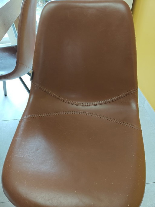 7 Dutchbone cognac chairs