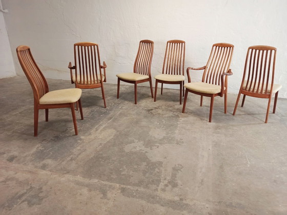 Image 1 of 6 sedie da pranzo danesi di metà secolo di Schou Andersen