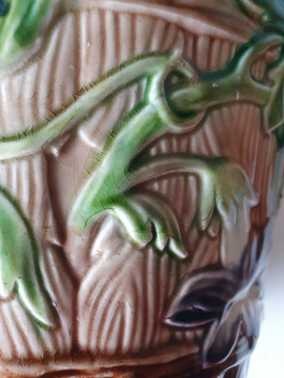 Image 1 of Antico vaso da fiori Art Nouveau in maiolica francese ca. 1900