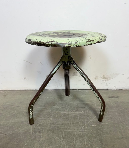 Groene industriële draaikruk voor ijzerwerkplaats, jaren 60