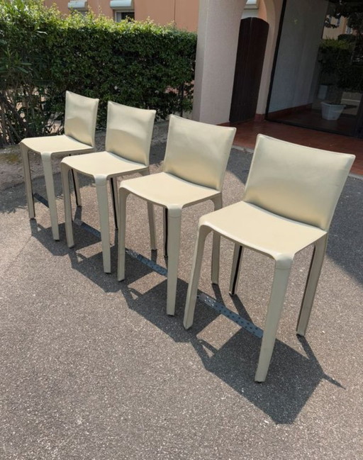 4 bar stools 410 Cab of Mario Bellini for Cassina