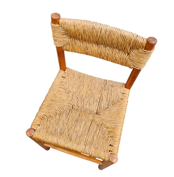 2 x pine wood woven reed dining chairs / France 1950s (photo 31 of 40)