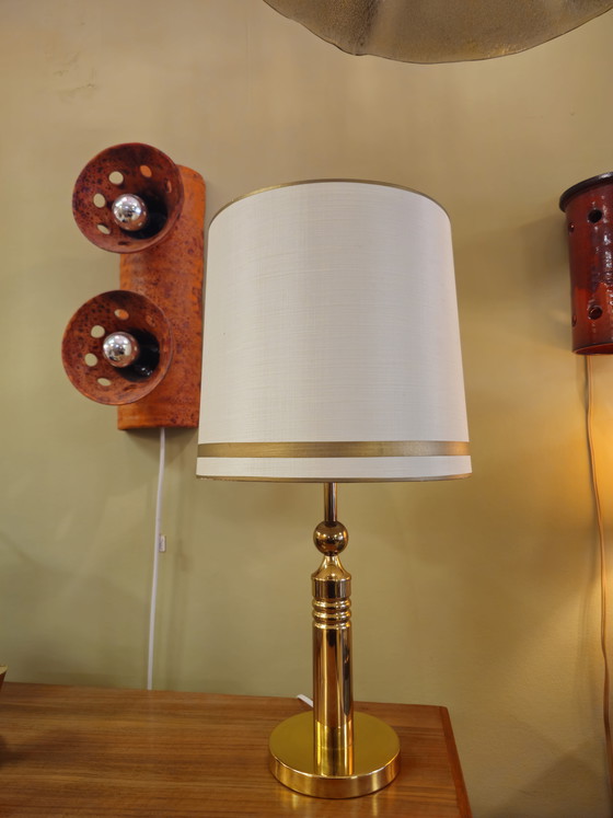 Image 1 of Vintage Messing Tafellamp Bureaulamp Lamp 