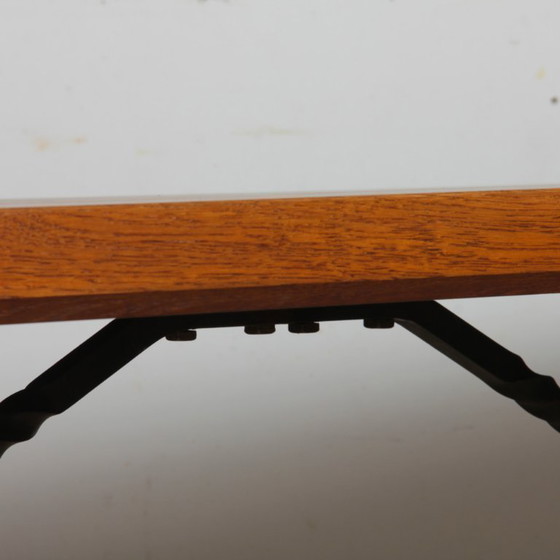 Image 1 of Massief eikenhouten eettafel, Frans vakmanschap, 1960