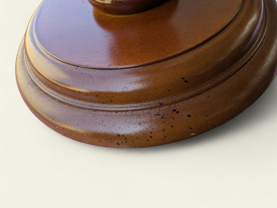 Image 1 of Raro portavasi tornito a mano in vero legno – vintage di metà secolo, inutilizzato, elegante decorazione, ideale per vasi e pian