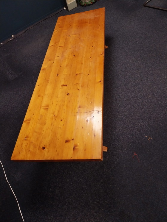 Image 1 of 1 x Scandinavian pine coffee table XXL, 2 meters long. 1970s