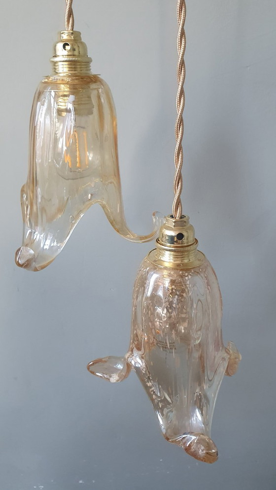 Image 1 of Set di 2 lampade a sospensione vintage di Murano - Italia - Murano
