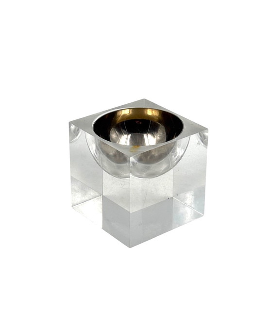 Image 1 of Ruimtetijdperk helder perspex asbak, Italië 1970