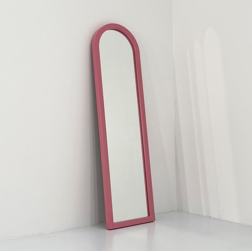 Miroir à cadre rose d'Anna Castelli Ferrieri pour Kartell, 1980S