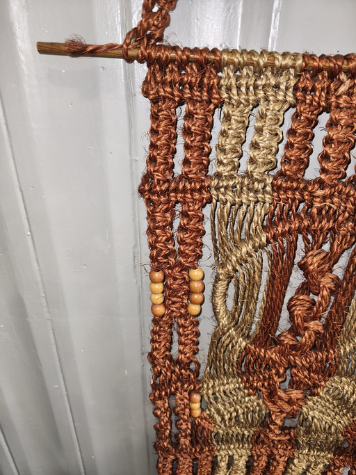 Prachtige Originele Vintage Macramé Wandhanger – Jaren '70 – Boho Chic
