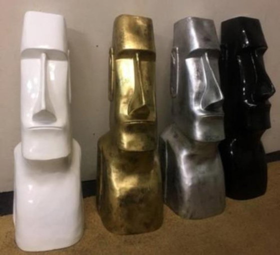 Image 1 of Statue de jardin Moai Île de Pâques Plastique blanc