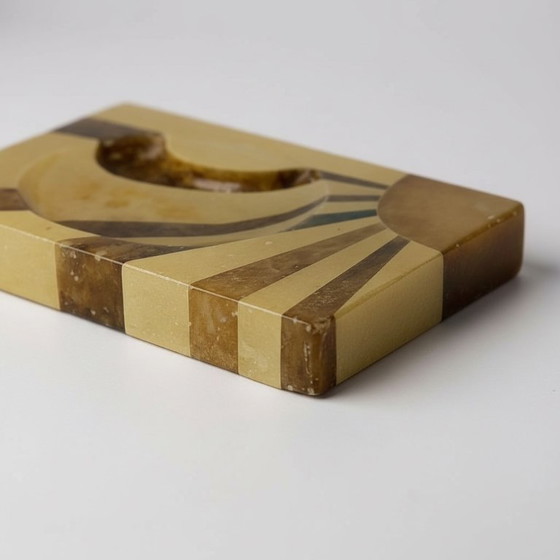 Image 1 of Portagioie in onice italiano con motivo a raggiera / portagioie in pietra naturale