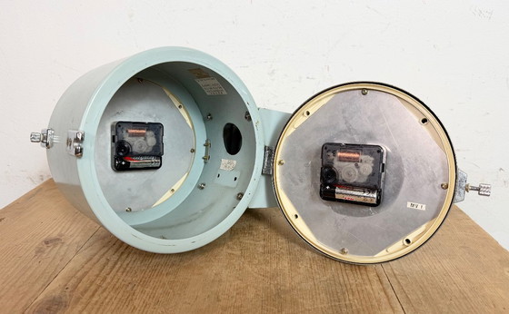 Image 1 of Vintage grijze Seiko Maritime dubbelzijdige wandklok, jaren 80