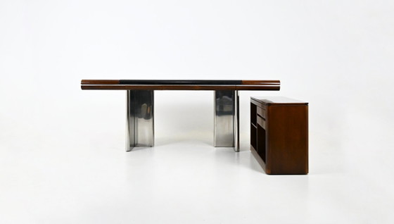 Italian Desk by Hans Von Klier for Skipper, 1970s – Leather, Wood (photo 3 of 15)