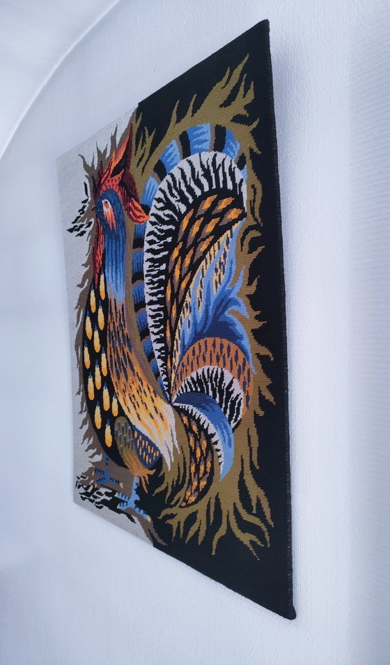 Image 1 of Wandteppich mit Hahnenmotiv „Aurora“, 1970er Jahre