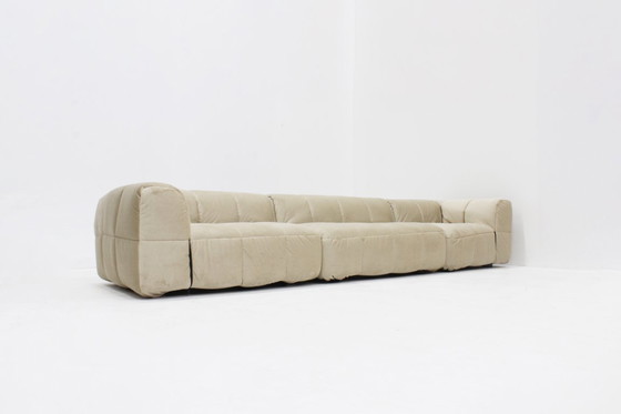 Image 1 of Divano modulare vintage Arflex Strips in velluto beige Cini Boeri
