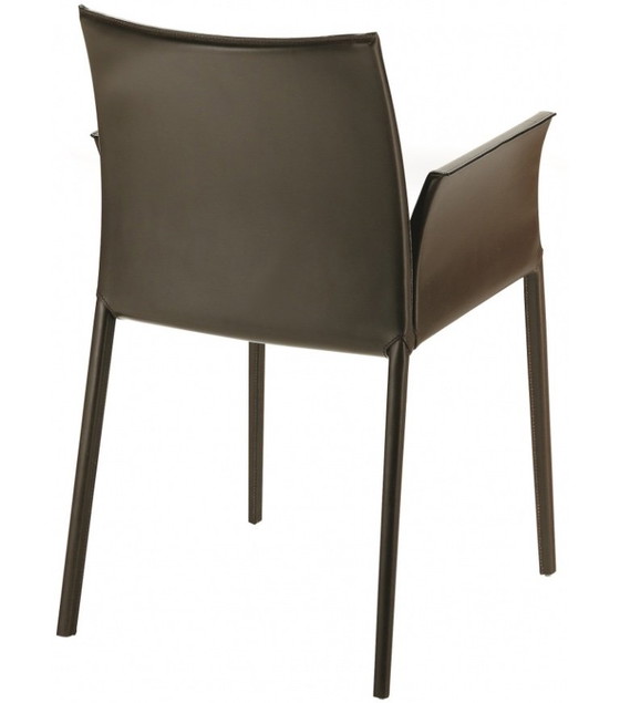 6 chaises Zanotta Lea 2085 en cuir noir – Chaises de salle à manger, Leather, Metal (photo 3 of 5)