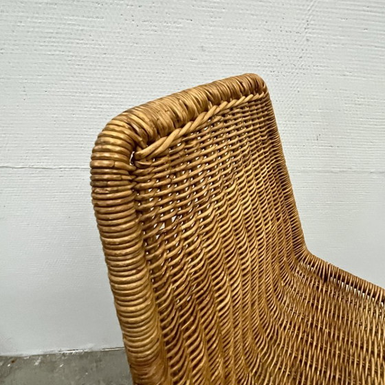 Image 1 of 7 chaises de salle à manger en rotin du milieu du siècle – Dirk van Sliedregt | Rohé