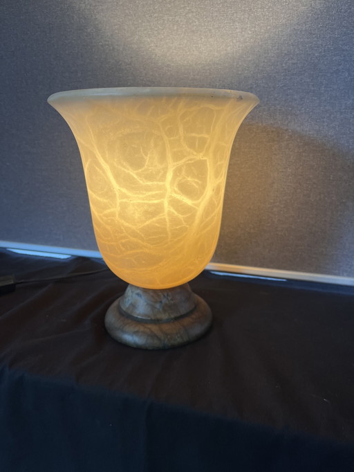 Mooie Grote Vintage Albast Lamp