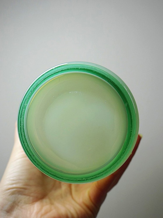 Image 1 of Opaline blown glass vase, Kosta Boda style, vintage Scandinavian design