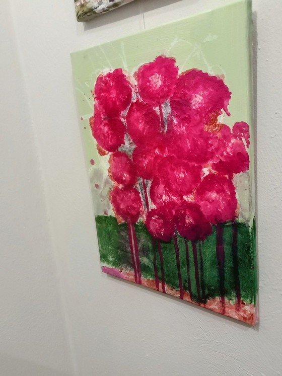 Image 1 of T van Steenbergen « Reste avec moi », nouvelle peinture acrylique