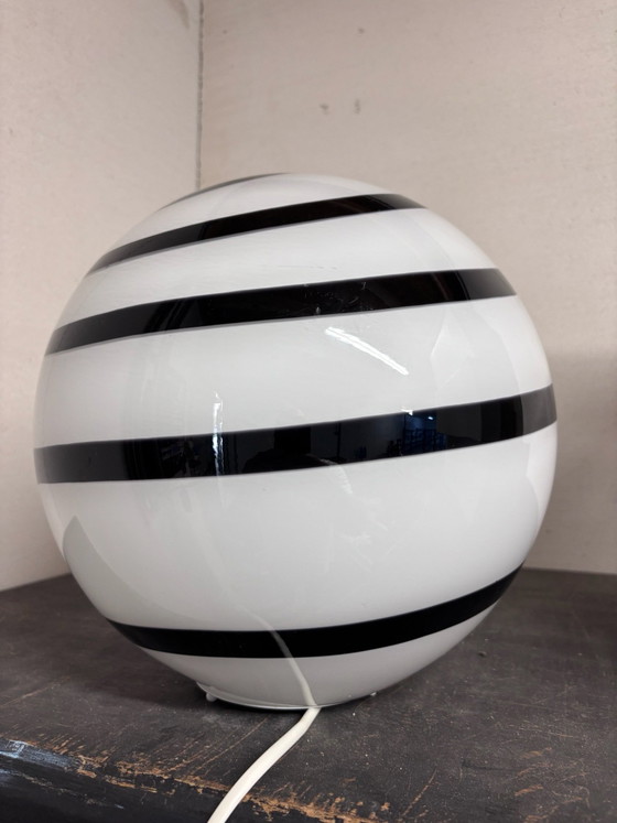 Vintage 'Zebra' Swirl Table Lamp Large Sphere Ø 30 cm – Wofi Leuchten, Glass (photo 6 of 11)