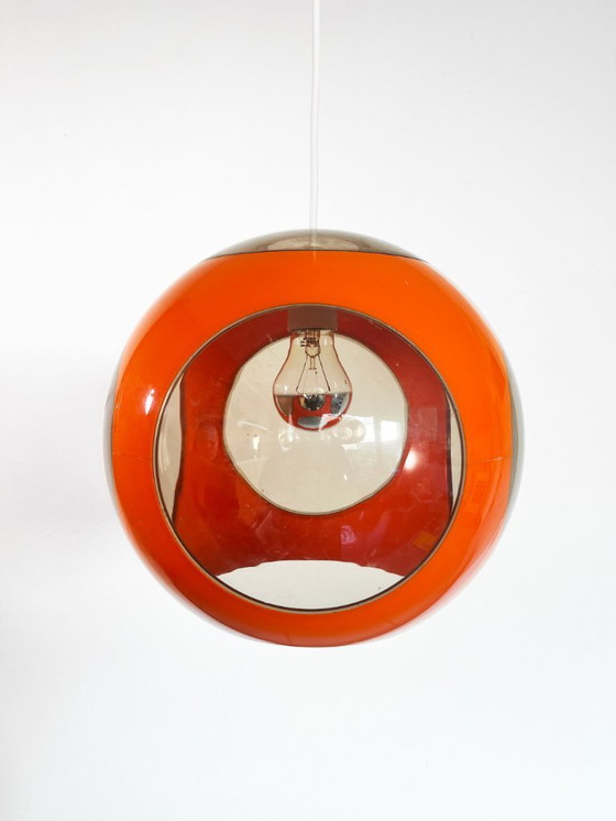 Image 1 of Suspension œil de mouche orange vintage années 70