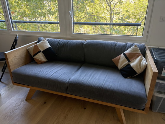 Pamono Wooden Structure Sofa Designer Philipp Roessler – nutsandwoods, Textile (photo 4 of 5)