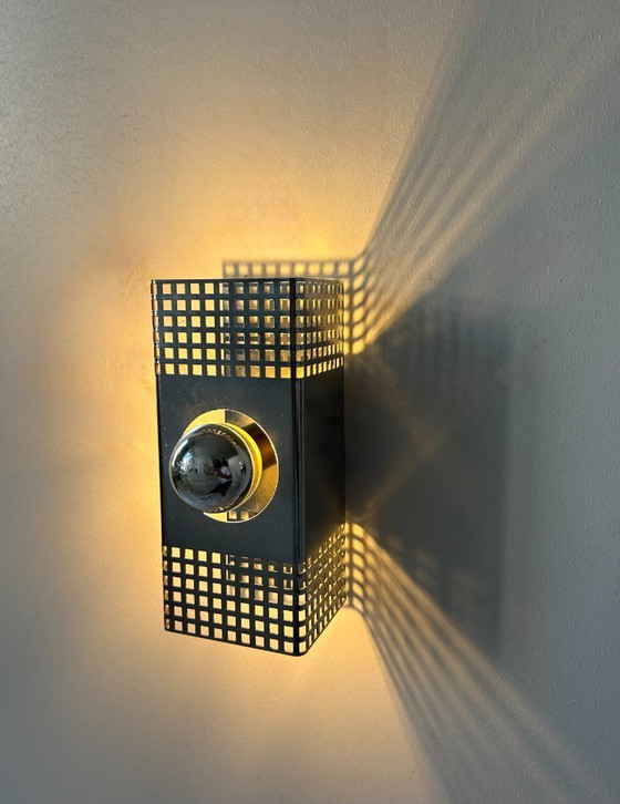 Image 1 of Paar vintage wandlampen, verchroomd metaal, Frankrijk 1970.