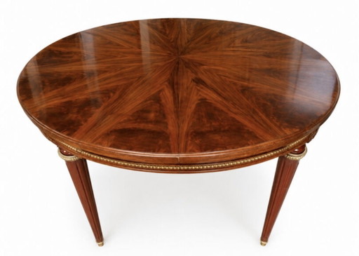 Round Mahogany Dining Table in Louis XVI Style - Ø120 cm – eettafels, Wood
