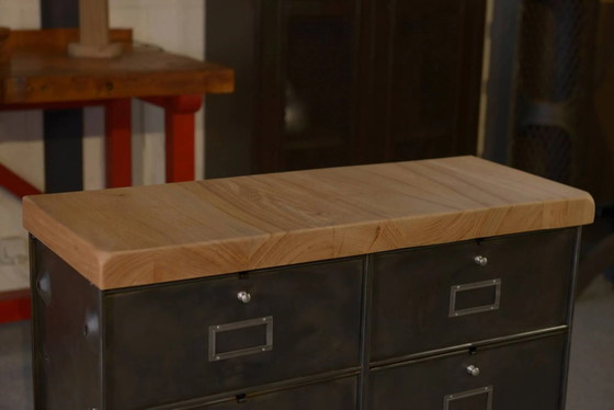 Armario Ronéo con solapas, 2 columnas, 8 solapas, obra francesa de alrededor de 1950. – Objetos decorativos (photo 9 of 13)