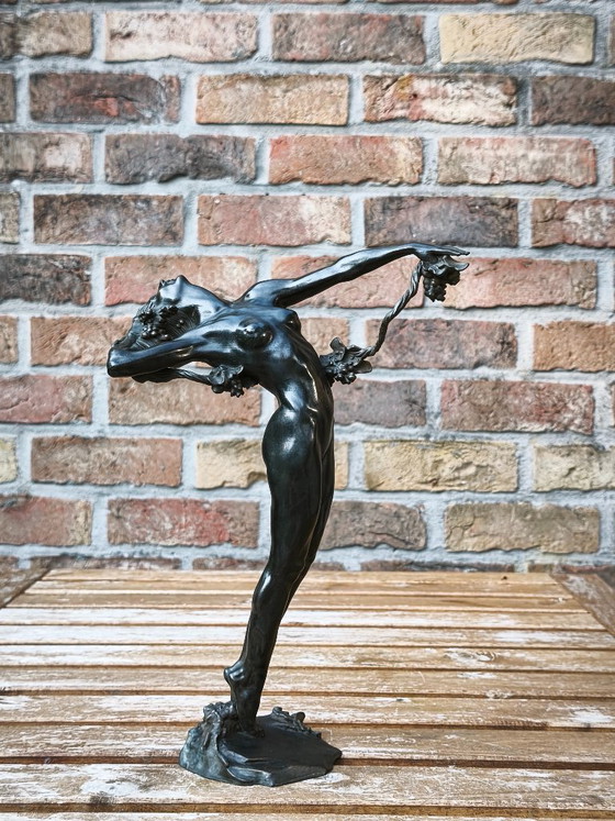 Art Deco Female Figure “The Vine”, after H. W. Frishmuth — 30 cm – Decorative Objects, Bronze (photo 6 of 7)