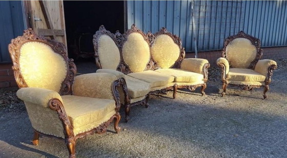 Image 1 of Barok Bank Met Fauteuils