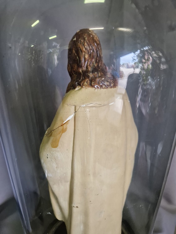Image 1 of Religious statue under bell jar 55x20