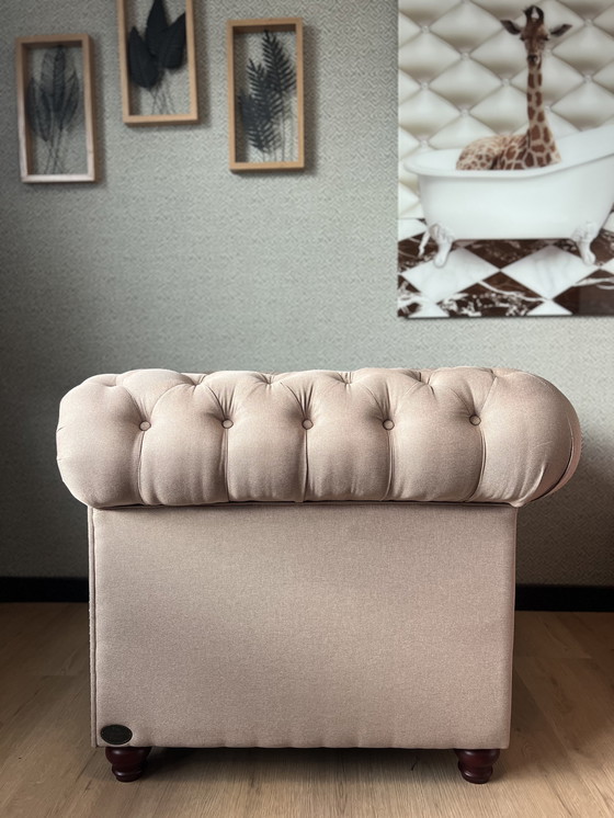 Image 1 of Sedia - Nuova poltrona Chesterfield Brighton in tessuto