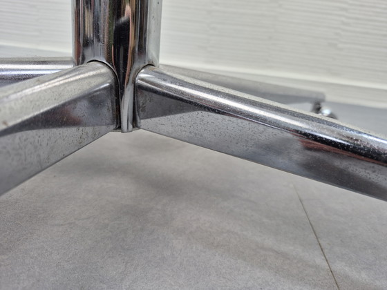 Image 1 of Vintage television table. Mobile side table. Chrome/teak.