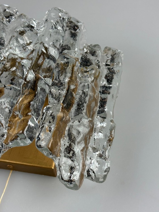 Image 1 of 60s 70s ice glass wall lamp Aplique de J.T. Kalmar Austria Design