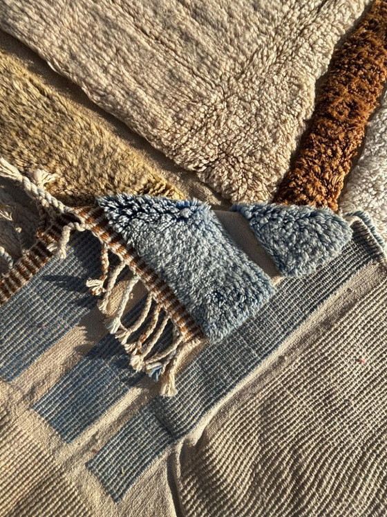 Image 1 of Modern Moroccan Mrirt Rug 200x300 cm– Cream Wool Texture Design – Handmade in Morocco – Berber Carpet - Moroccan Wool Rug