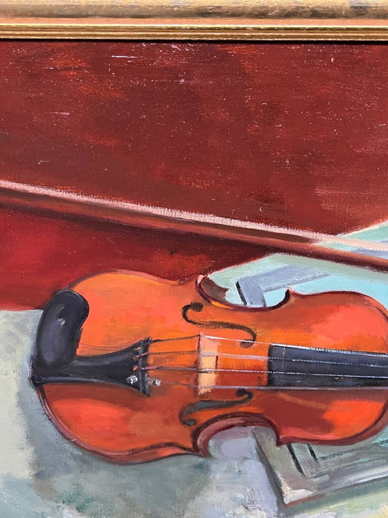 Marcel van den Plas ( ). Still life with violin. – Paintings & Drawings, Canvas (photo 3 of 4)