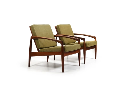 Pair Of Kai Kristiansen 'Paper Knife' Easychairs 1960S