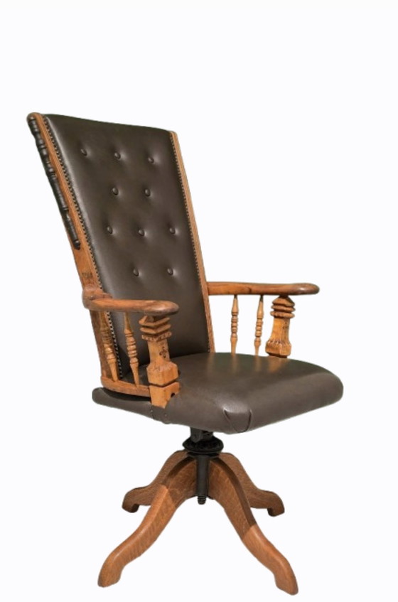 Image 1 of Sedia girevole da ufficio antica